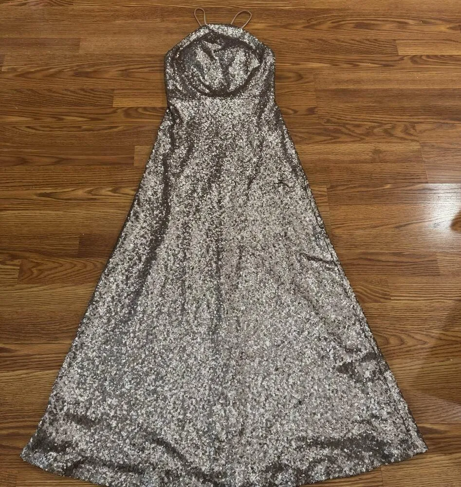 Marchesa Notte prom gold sequin - Image 12