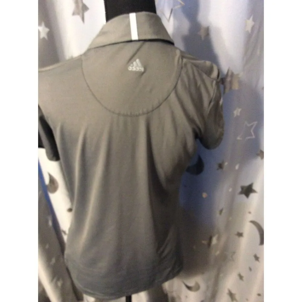 Adidas ClimaLite Medium M Womens Golf Polo Black with tiny white stripes VNC - Image 2