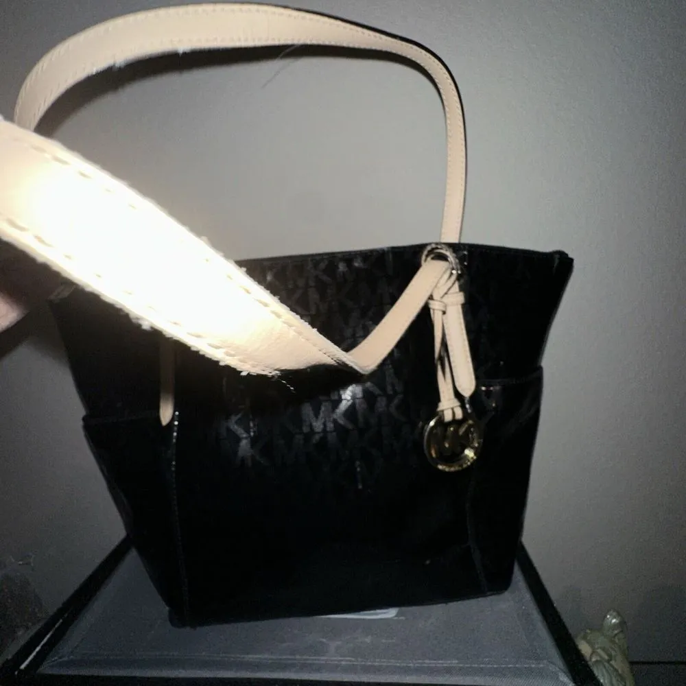 Michael Kors Black Patent Leather Handbag - Image 3