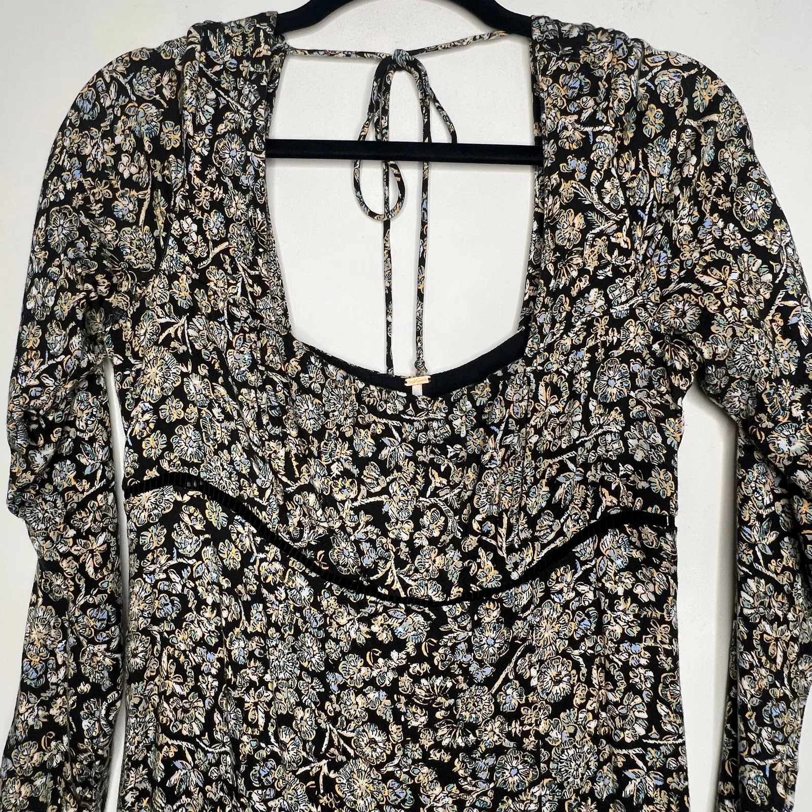 Free People Boheme Floral Long Sleeve Mini Dress Size 12 - Image 7