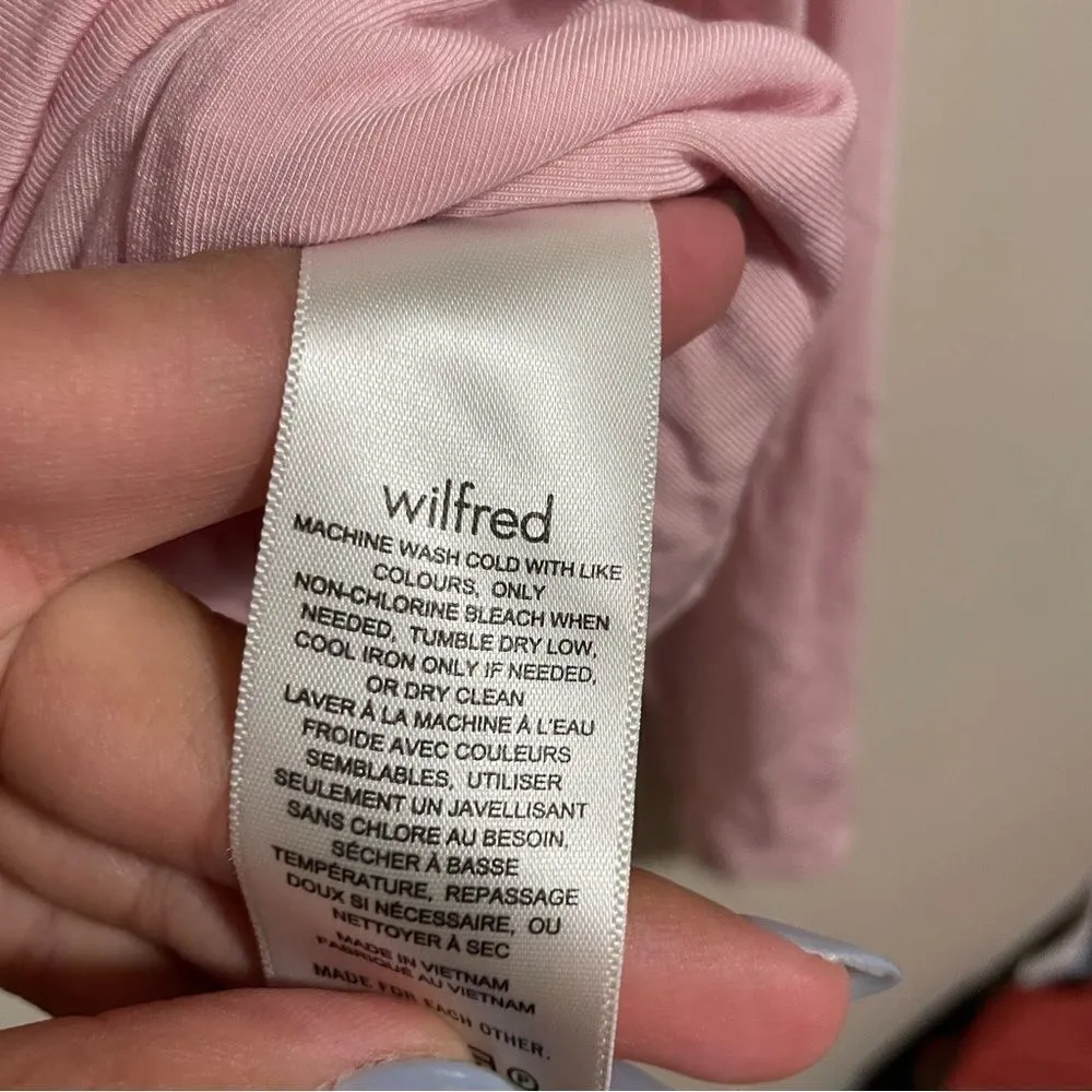 Aritzia Wilfred Lydia Square Neck Ruched Top in Poetic Pink- Size Small - Image 6