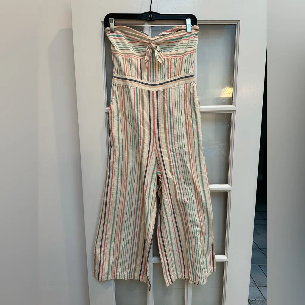 Parker Bohemia Striped Sweetheart Strapless Jumpsuit In Oualie Stripe Size 6 - Image 5