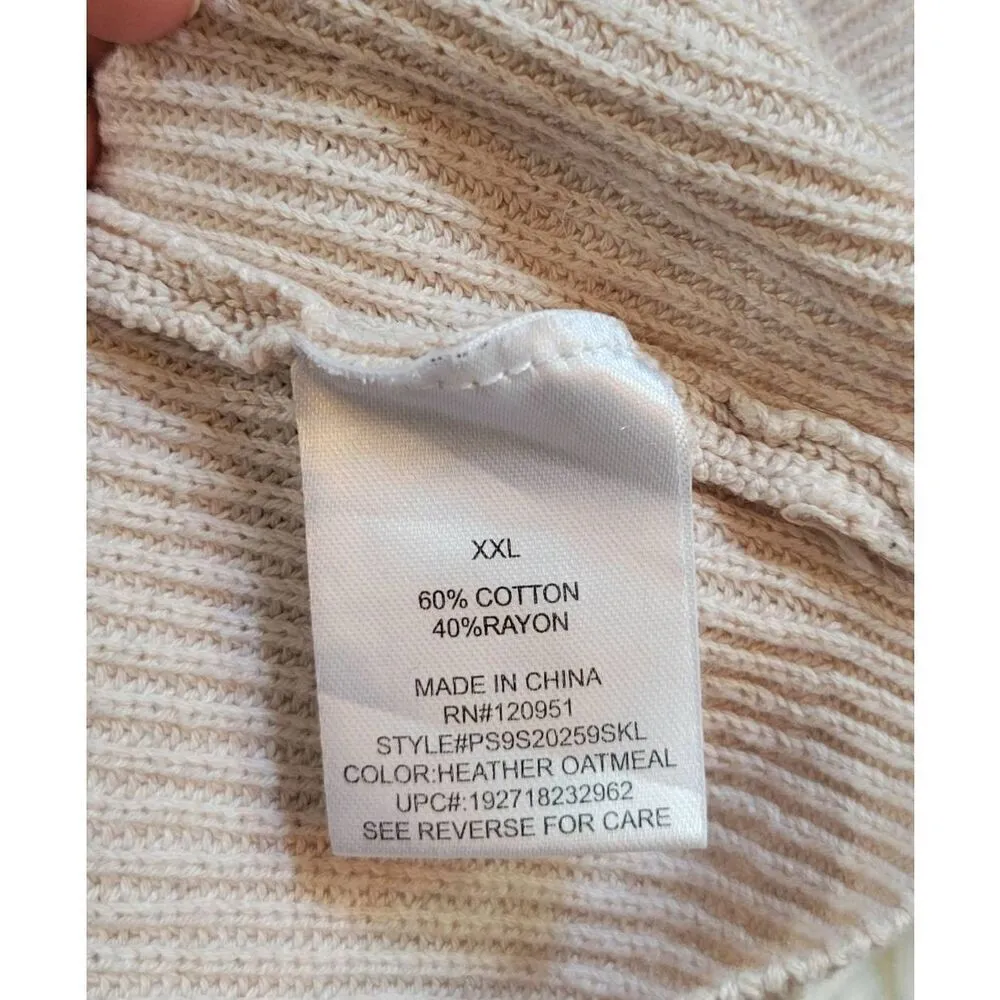 Pink Republic Button Back Pullover Sweater Top Cropped Reversible Vneck Sz XXL O - Image 6