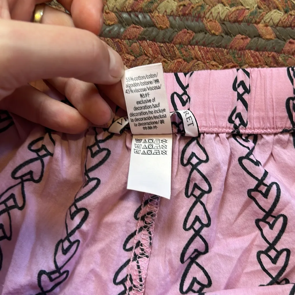VICTORIAS SECRET PINK HEART TIE FRONT LOUNGE SHORT SLEEP - Image 3