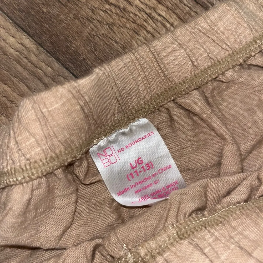 Tan Off-Shoulder Romper with Button Detail - Image 3