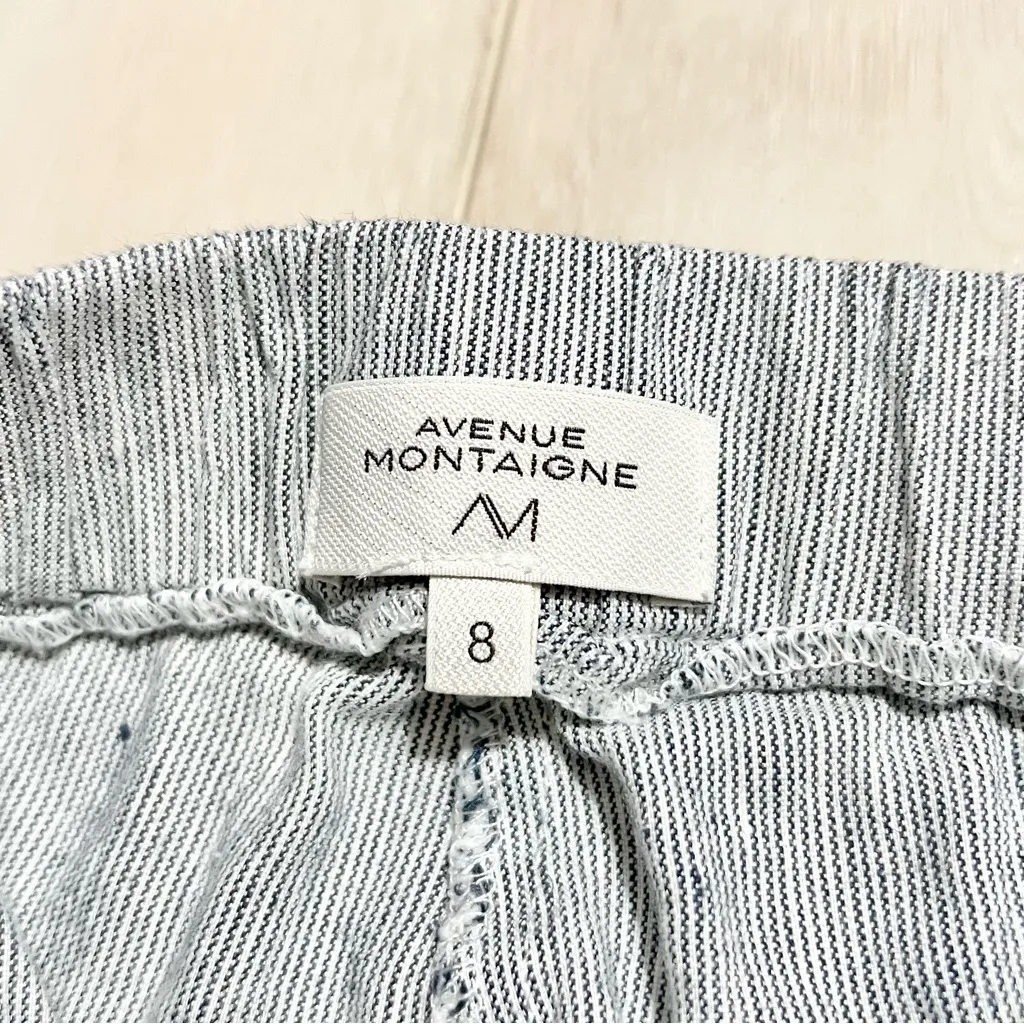 Avenue Montaigne Tonic Hairline Stripes Sz 8 | Straight Leg Crop Striped Pants - Image 3