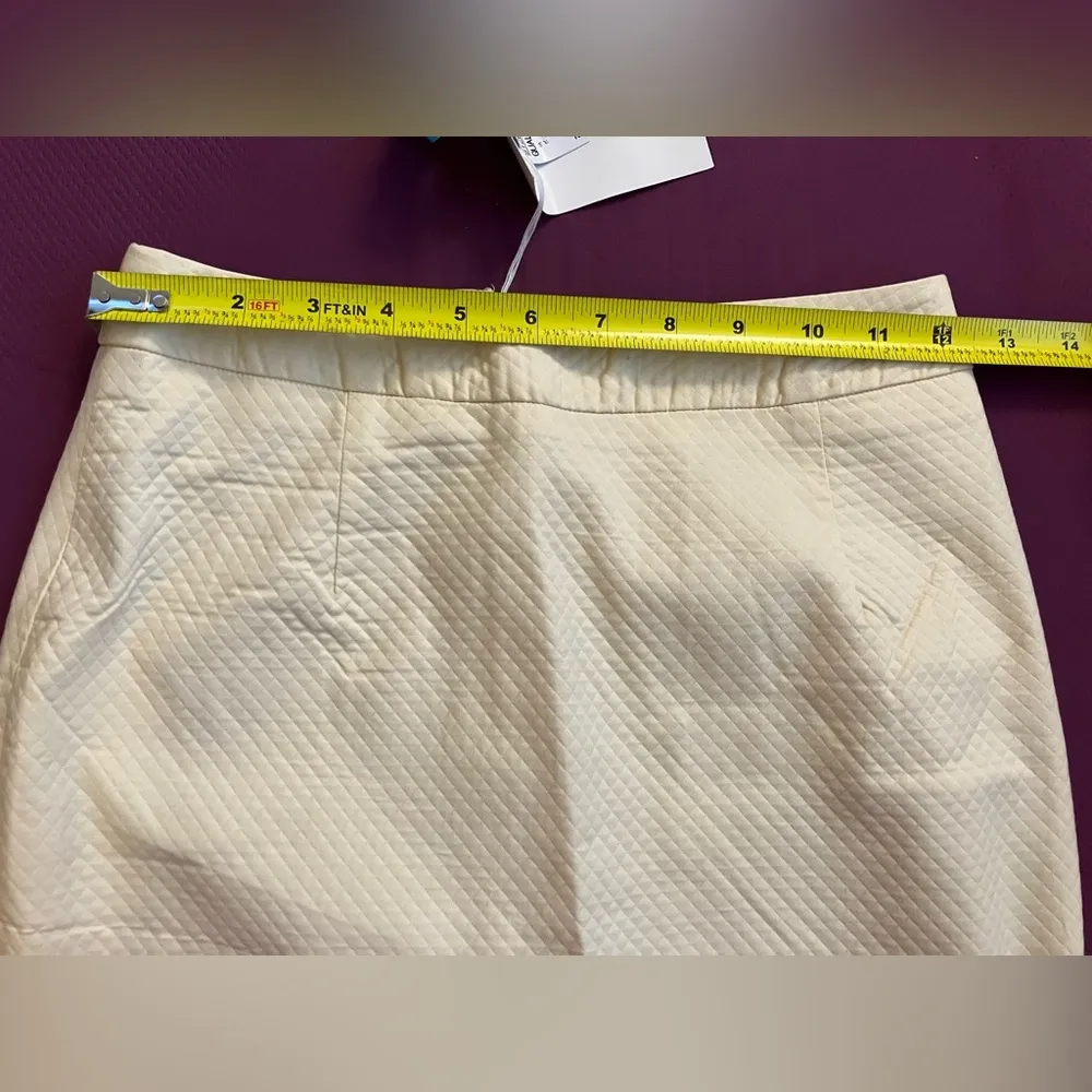 L.O.D style Women's Quilted Stripes Pencil Skirt Cream Color Really Good Quality - Image 7