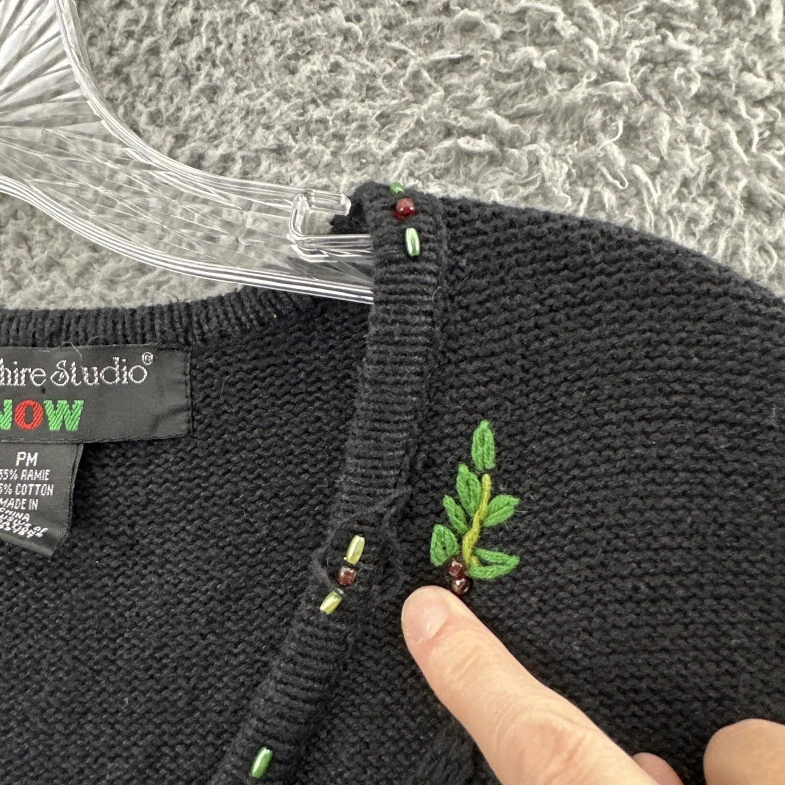 Vintage Hampshire Studio Snow Christmas Sweater Vest Holiday Women Petite Medium Black Size undefined - Image 3