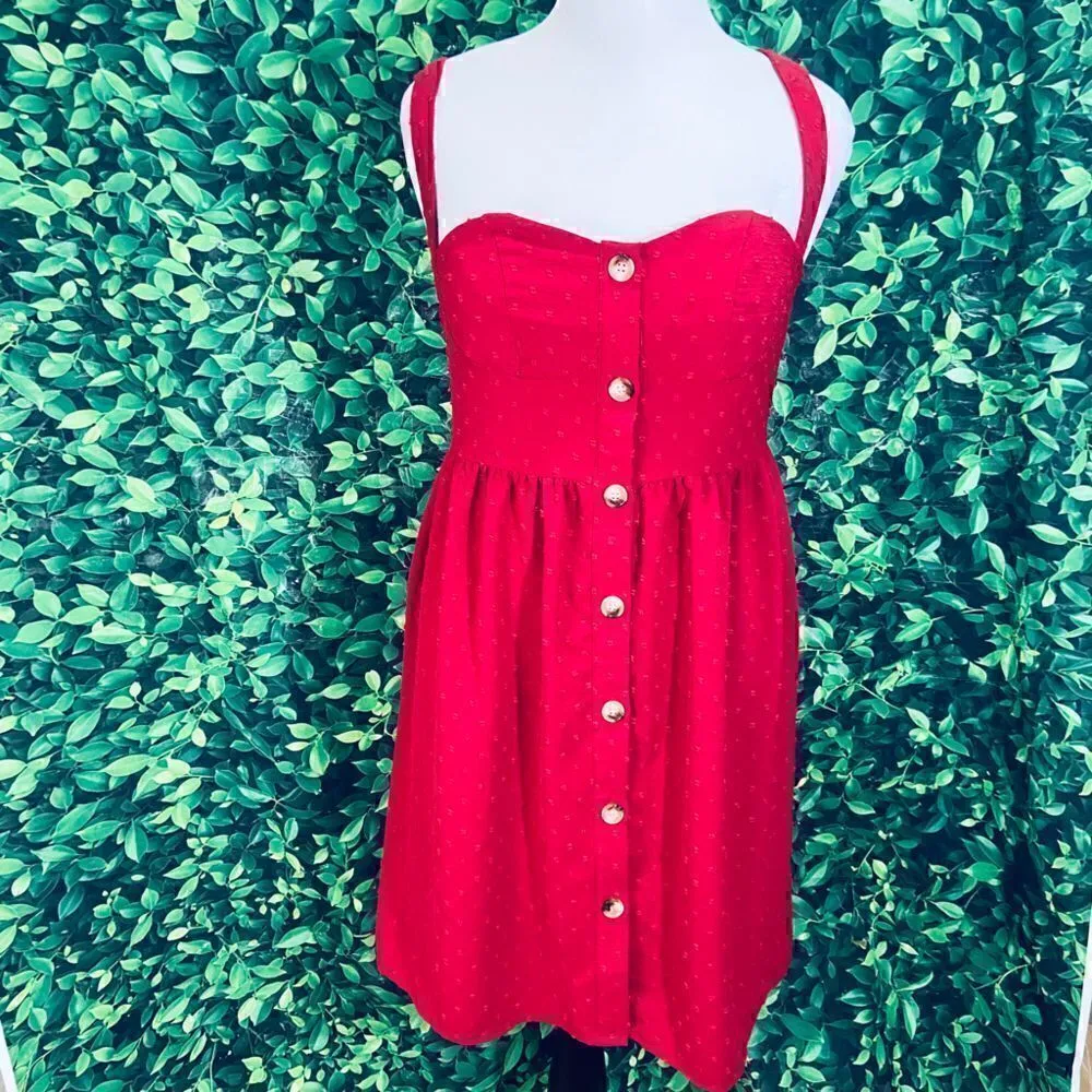 Red casual cute holidays dress plus size 0XL Red - Image 2