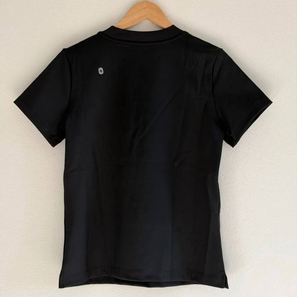 Figs Sona FORMx Slim V-Neck Scrub Top in Black, Size Small - Image 11