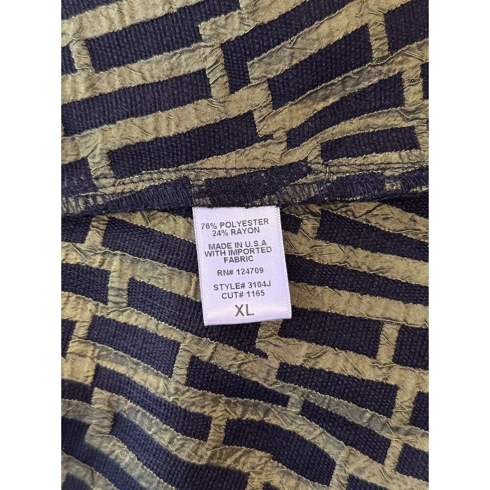 Saint Gil Womens Jacket Green Abstract Jacquard One Button 3/4 Sleeve Classic XL - Image 11