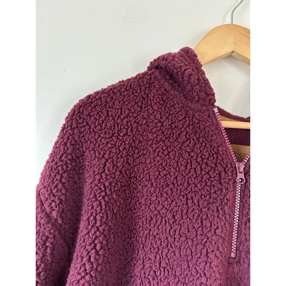 Koolaburra by Ugg womens fleece sweatshirt size 2X hooded maroon zipper pockets - Image 2