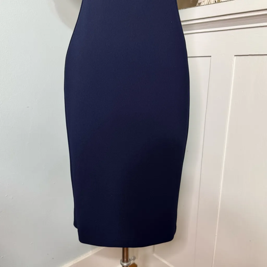 Calvin Klein Tulip Sleeve Sheath Dress Navy Blue Size 10 - Image 4