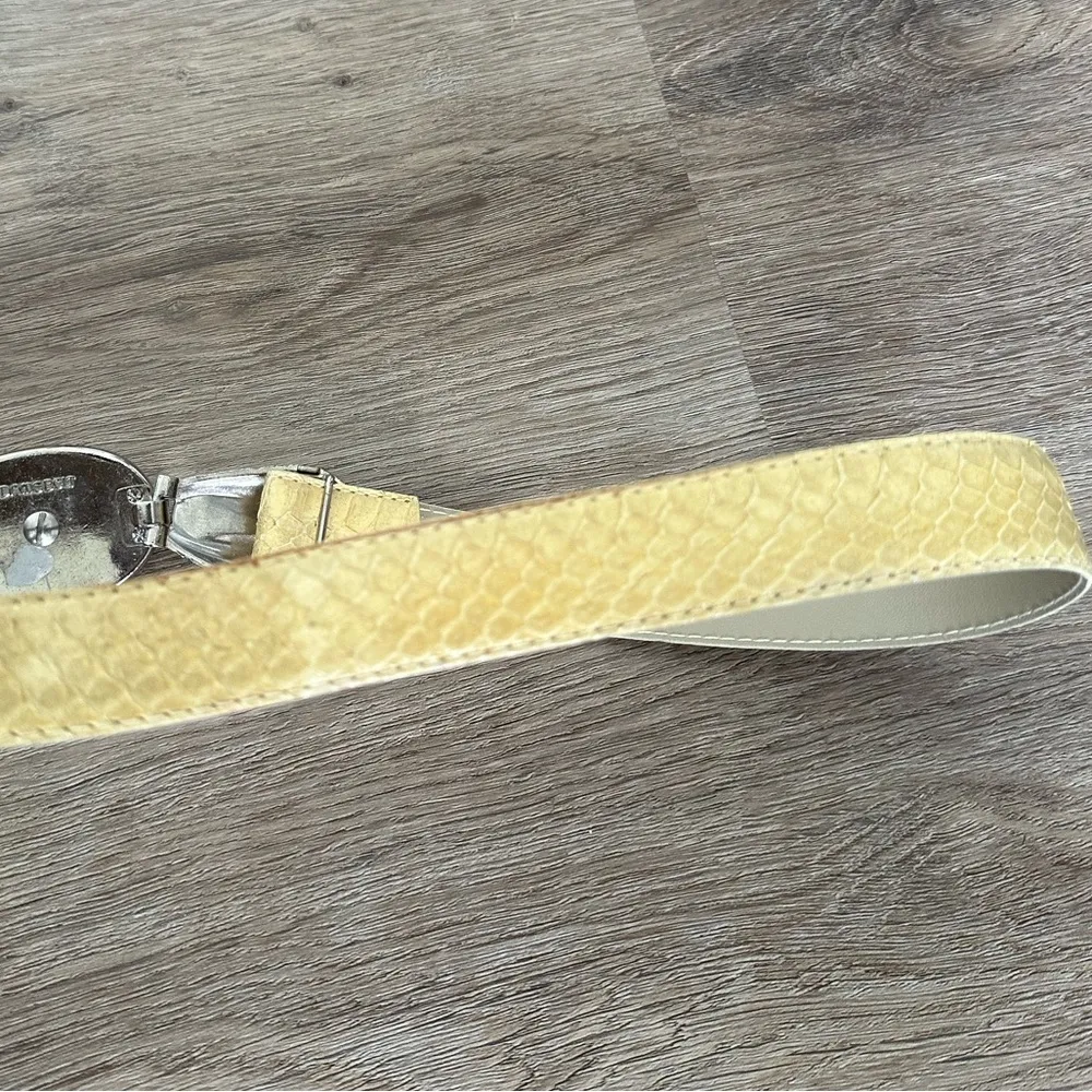 Vintage Dame Snakeskin Belt Yellow - Image 10