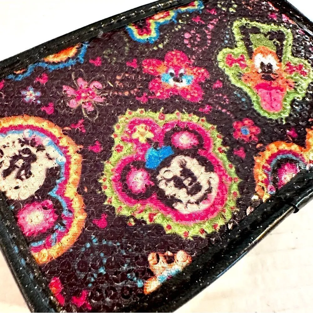 Disney Parks Clear Sequin‎ Wristlet Mickey Mouse Pluto Goofy Zip Closure - Image 2