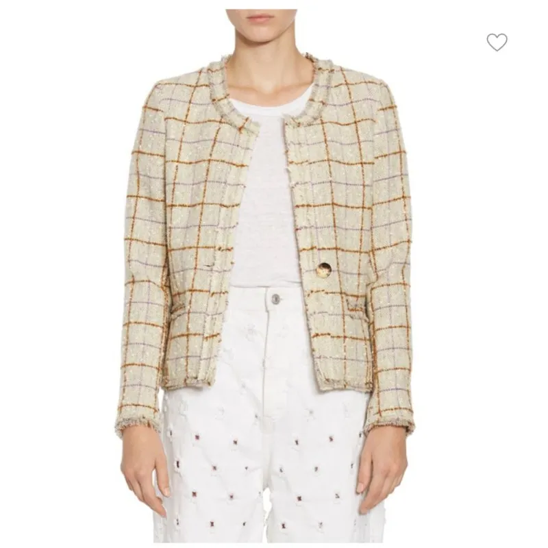Isabel Marant‎ Etoile Lyra Grid Wool Jacket Size 6 New with Tags - Image 2