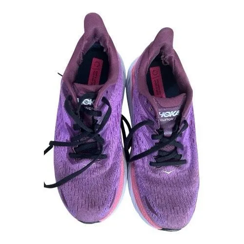 HOKA Purple Grape Berry Clifton 8 Women Running Shoes Size 9D Athletic Sneakers - Image 6