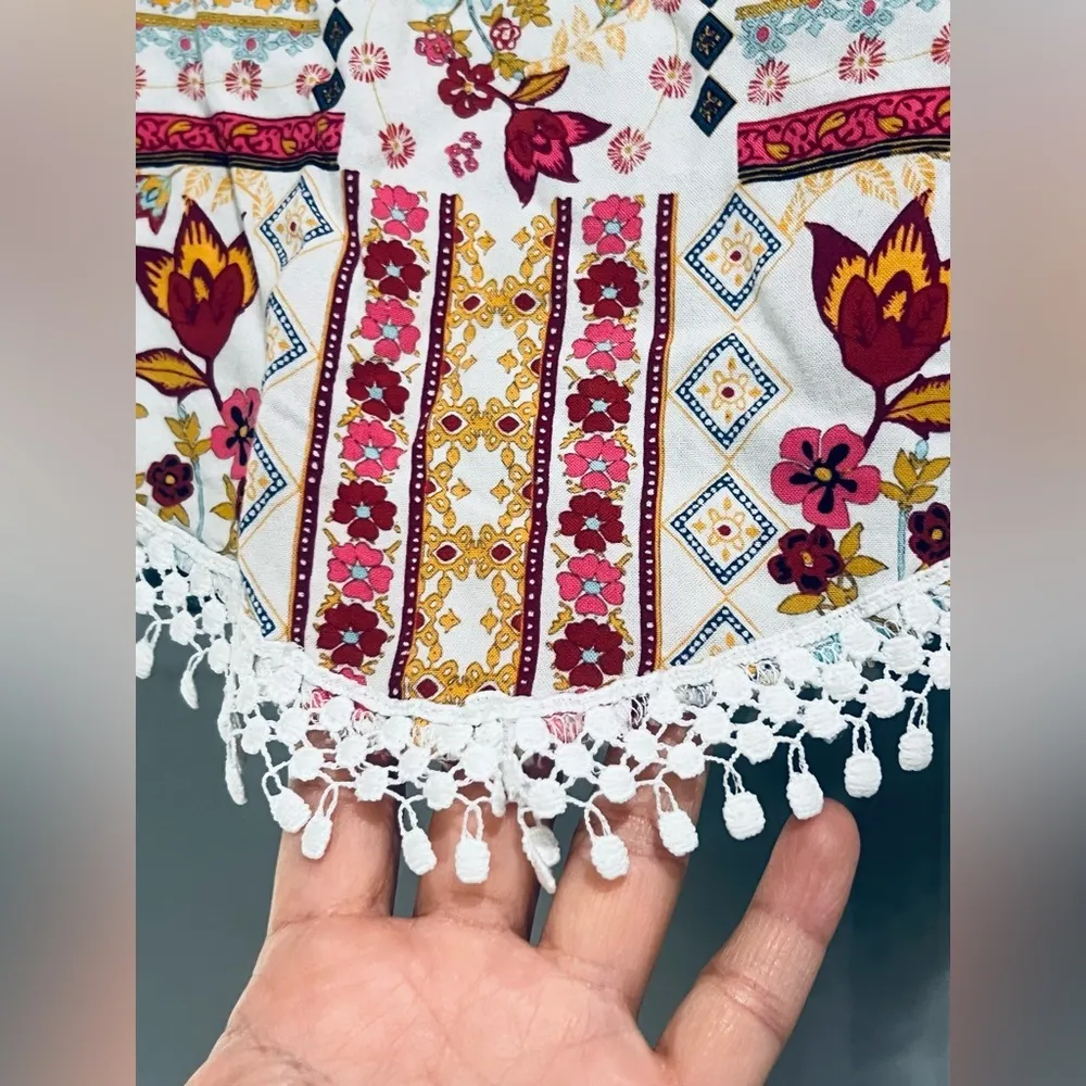 HM COACHELLA OFFICIAL COLLECTION Women's Tank Top Size 6 Keyhole Back Floral - Image 7