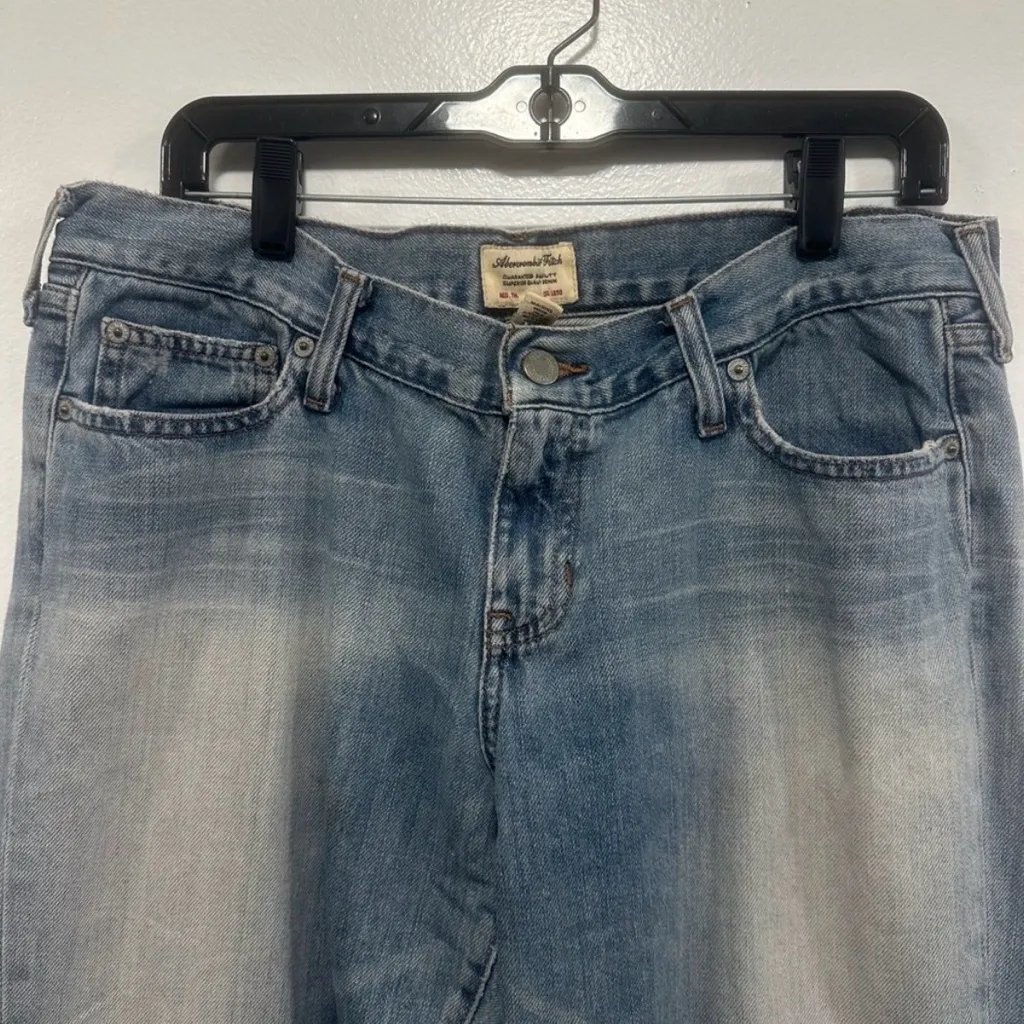 Abercrombie & Fitch Y2K vintage Light Blue Flare Jeans size 12R - Image 4
