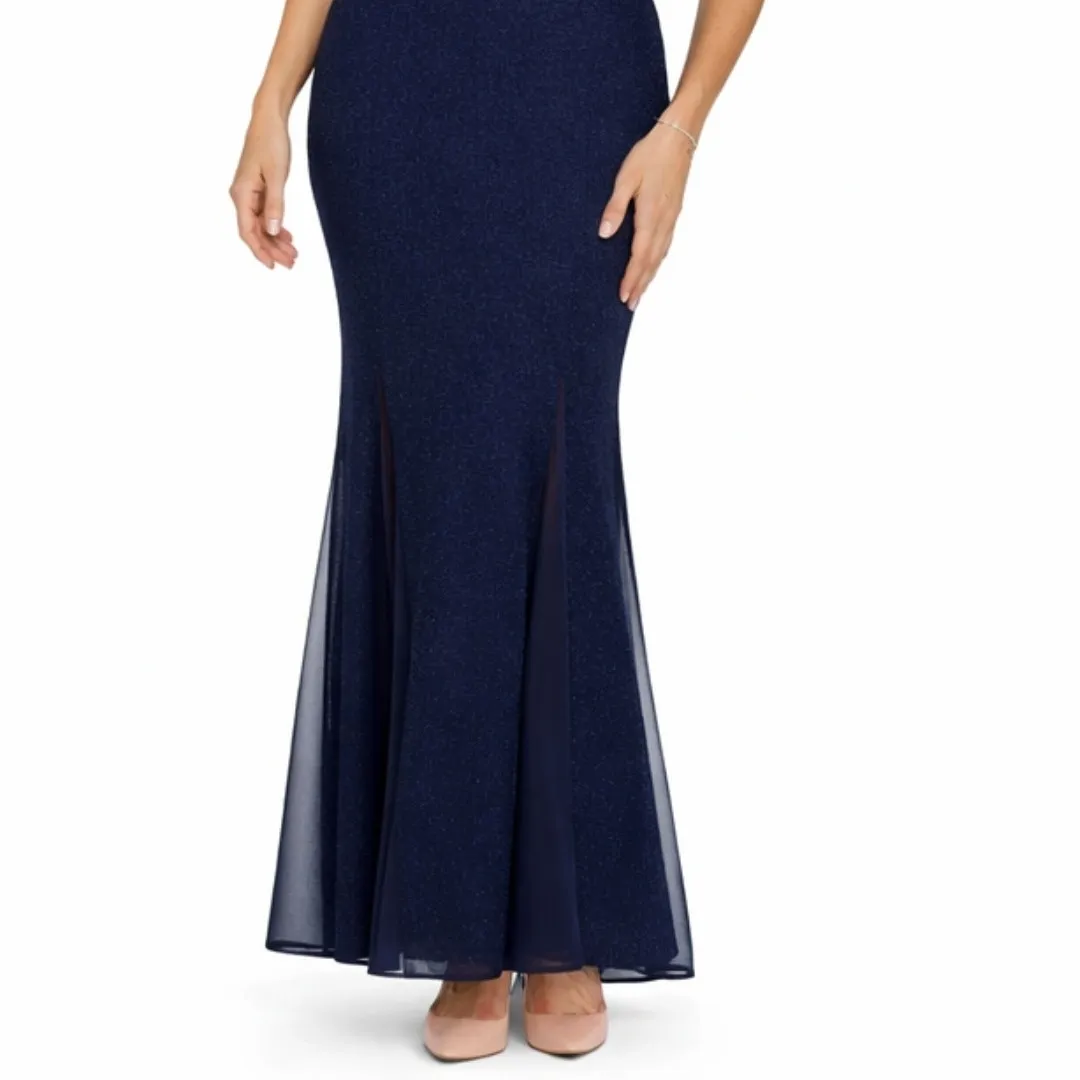 Nightway Formal Evening Gown Women's 18W Blue One Shoulder Maxi Dress Wedding - Image 3