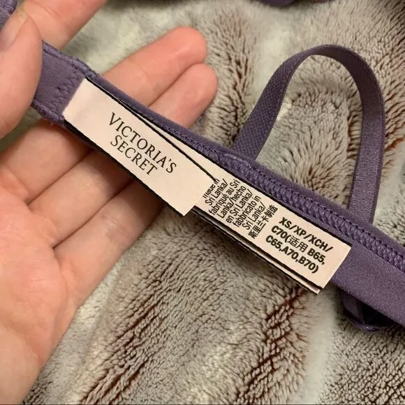 Victoria's Secret Women's Scalloped Trim‎ Triangle Unlined Bralette Purple - XS - Image 3