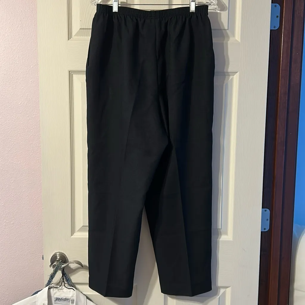 Alfred Dunner Black Classic Pull On Dress Pants 16 Vintage Retro - Image 4