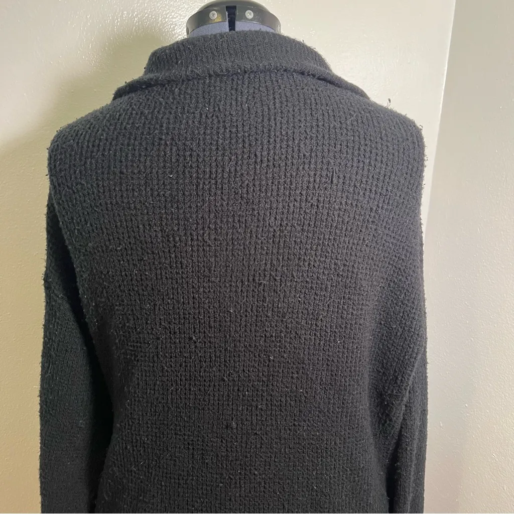 Aerie CozyUp Waffle Button Sweater Black L - Image 8