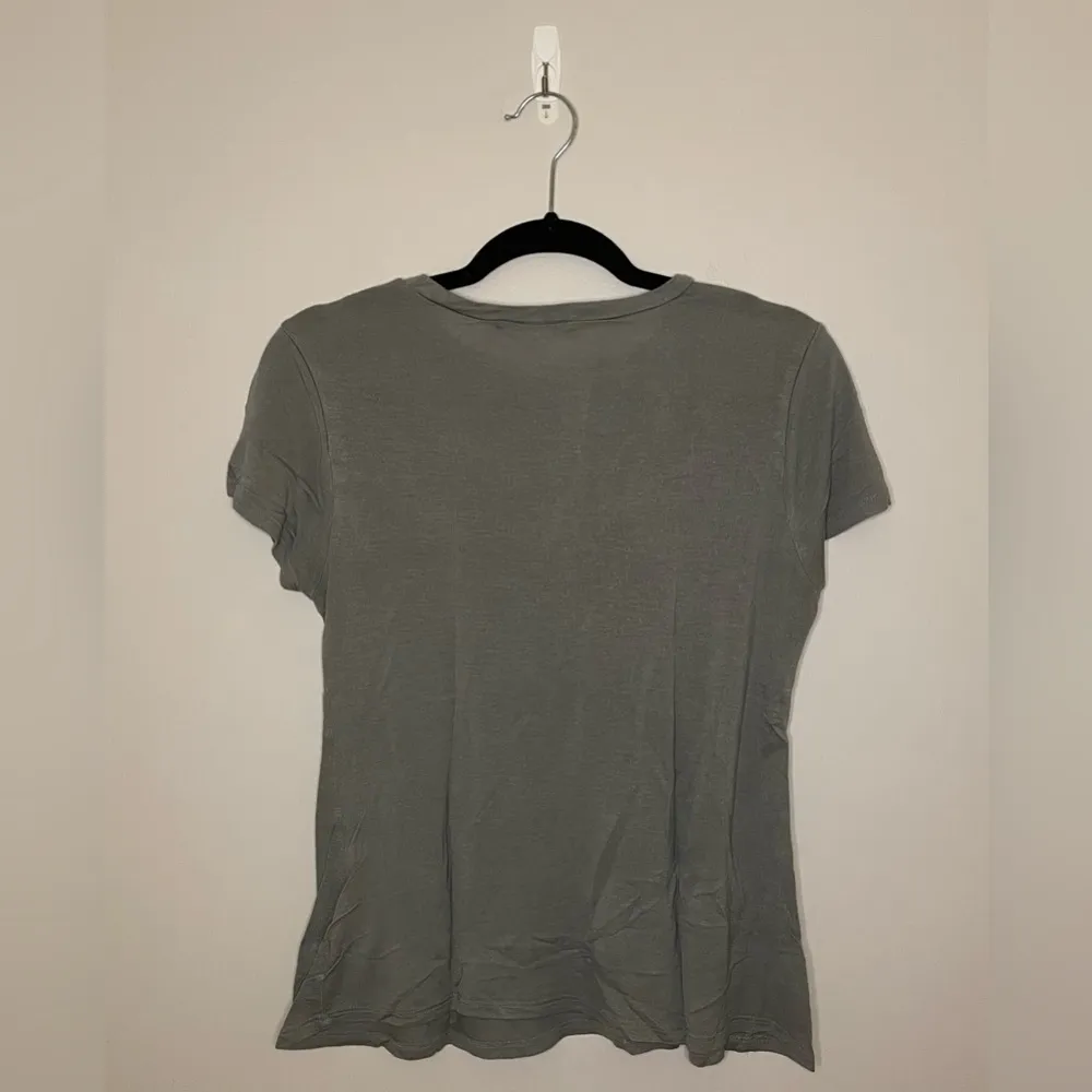 Active Basic Short Sleeve Shirt, Gray/Green, Size S, EUC - Image 2