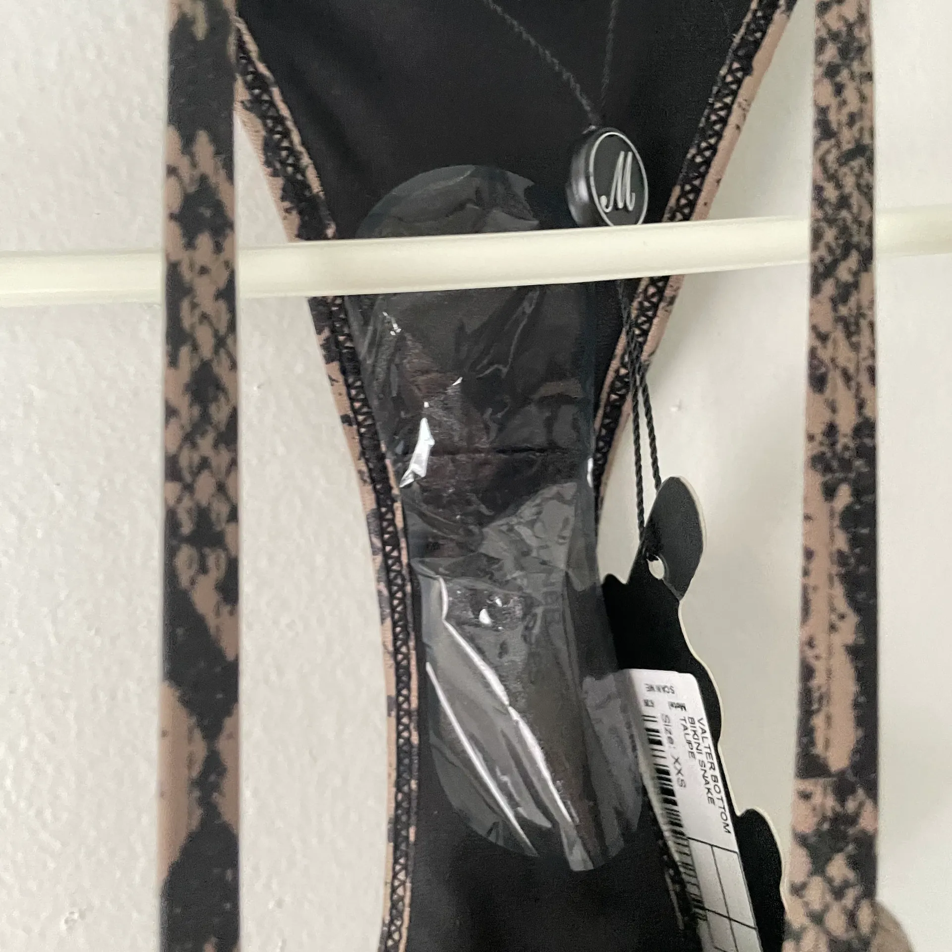 NWT  Taupe & Black Valter Snake Print Cheeky High Cut Bikini Bottom - Image 6