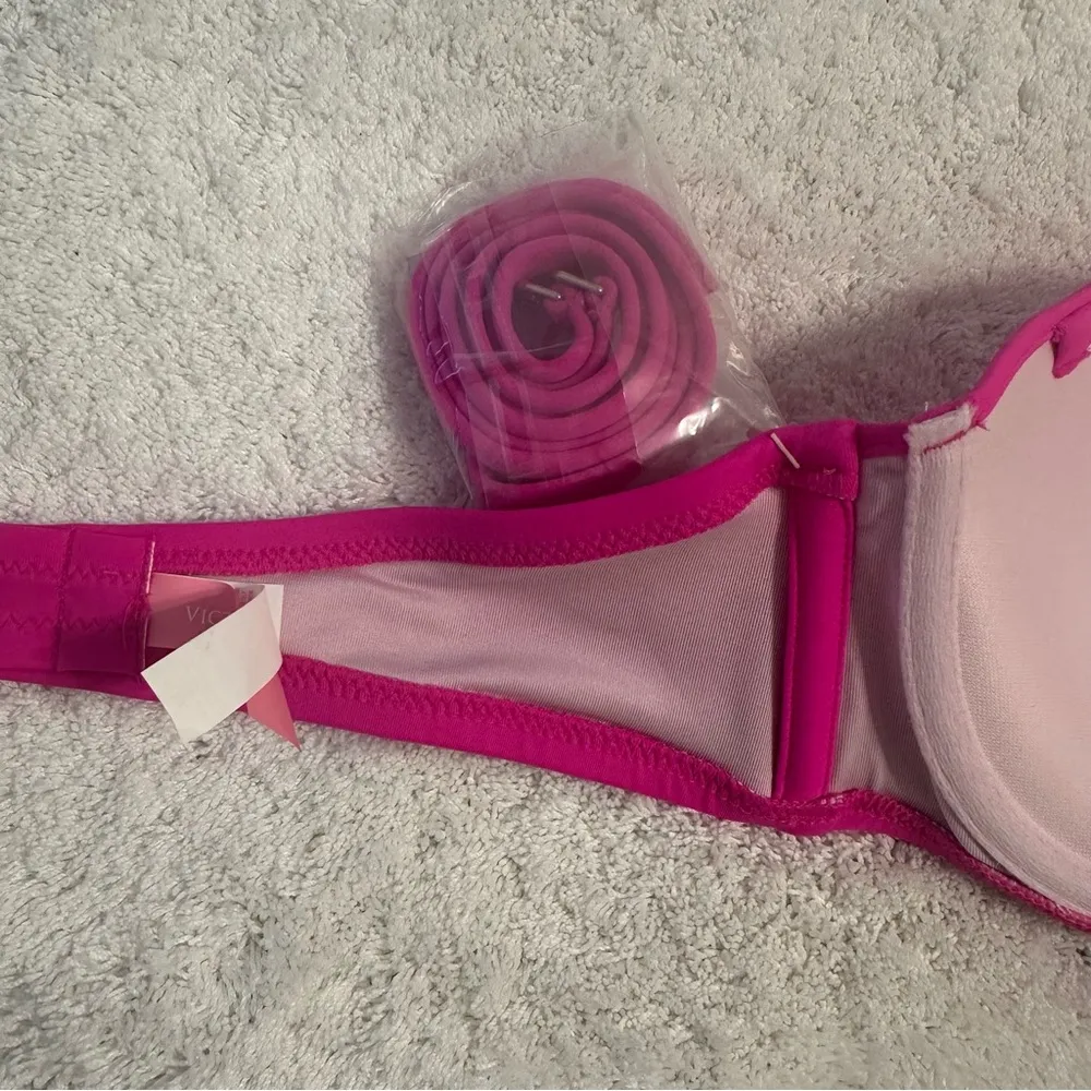 Victoria’s Secret Flirt Bandeau Hot Pink Swim Bikini Top 34D - Image 4