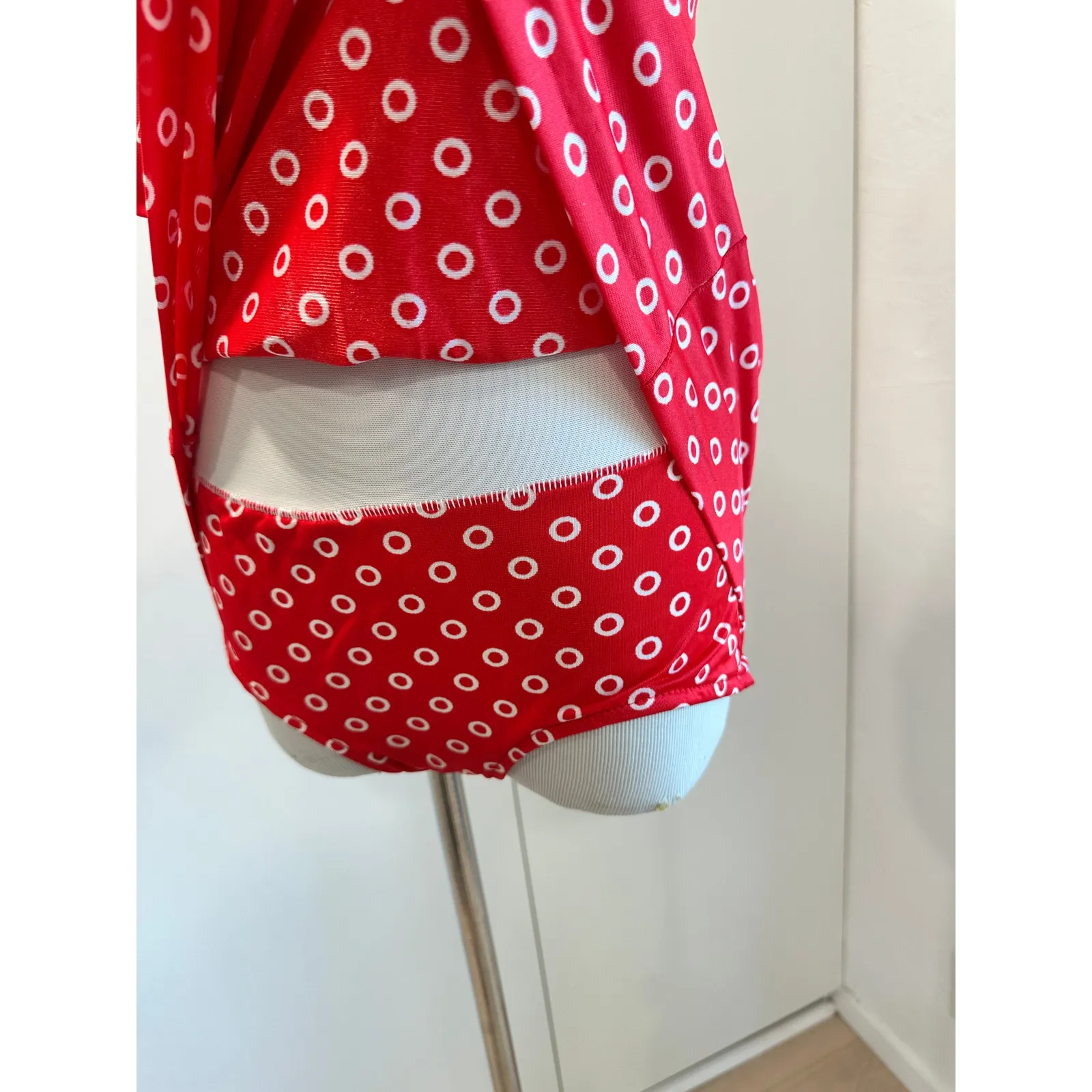 Vintage 60s Swimsuit Red White Size 6 Union Made USA - Image 7