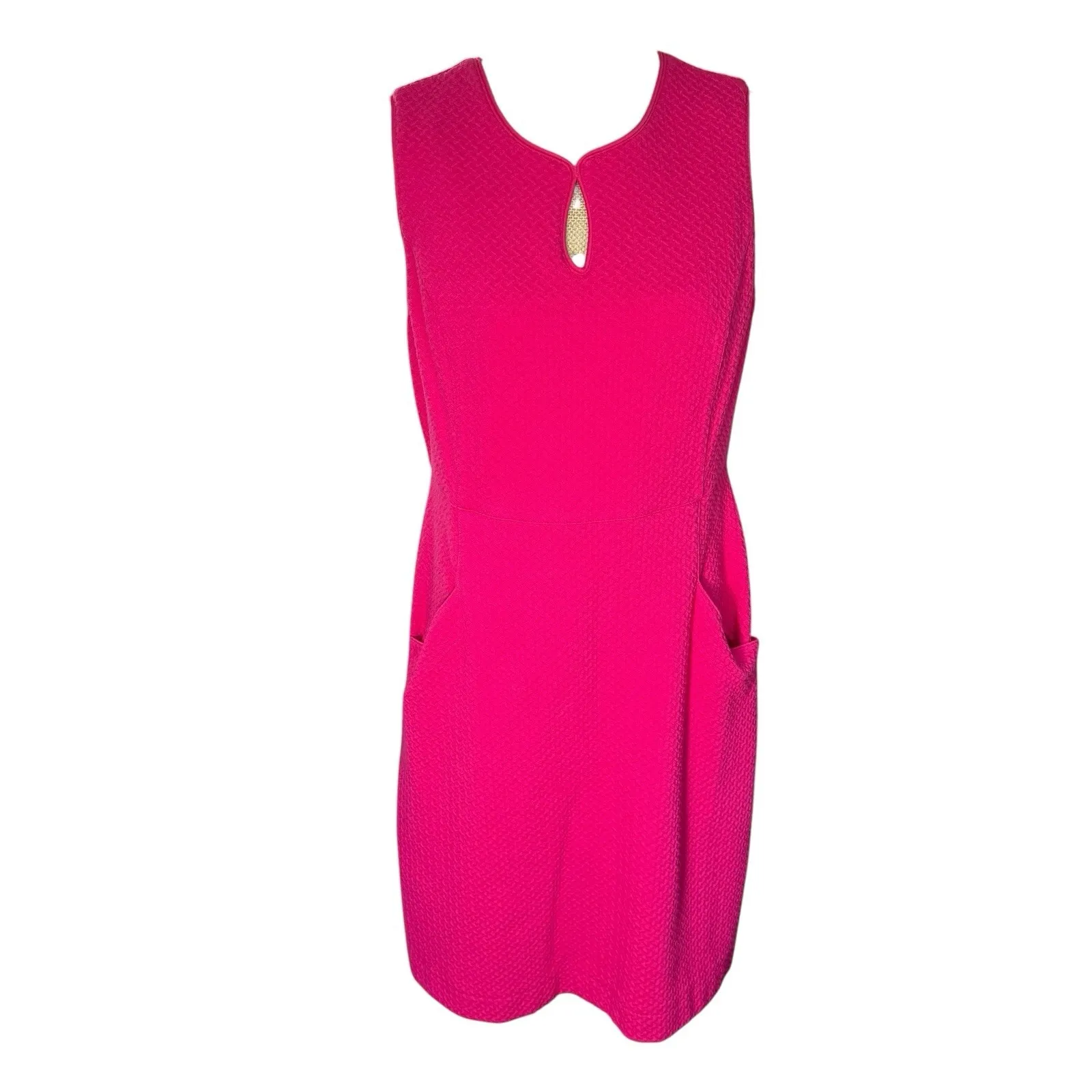 Lands End‎ Sheath Dress Pink Pockets Garden Tea Event Wedding Office Beach 10 - Image 2