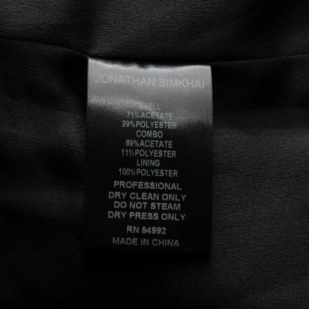 Jonathan Simkhai Satin‑Trim Ruched Crepe Jacket | Designer Blazer Size 0 Black - Image 7