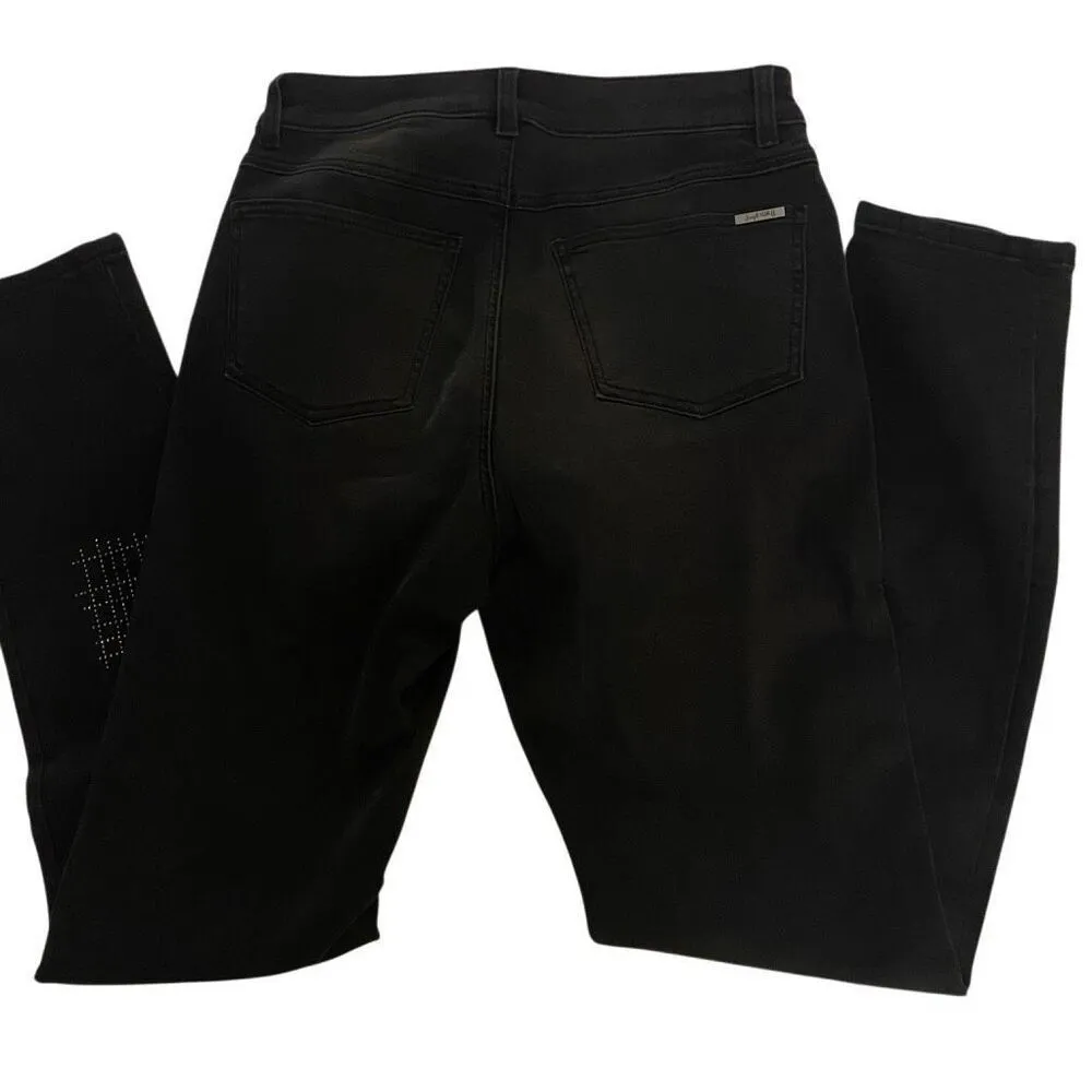 Joseph Ribkoff jeans with sequin patches black size 6 - Image 11