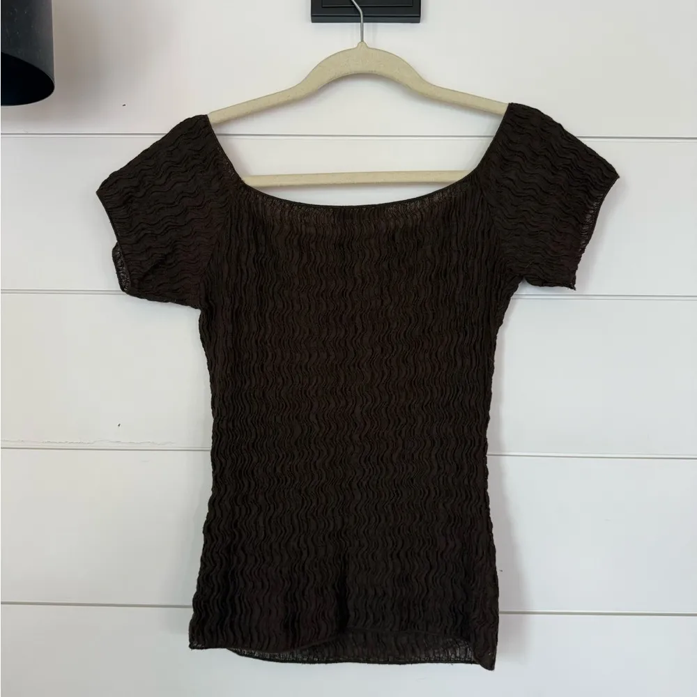 Zara Black Puff Sleeve Smocked Blouse - Image 3