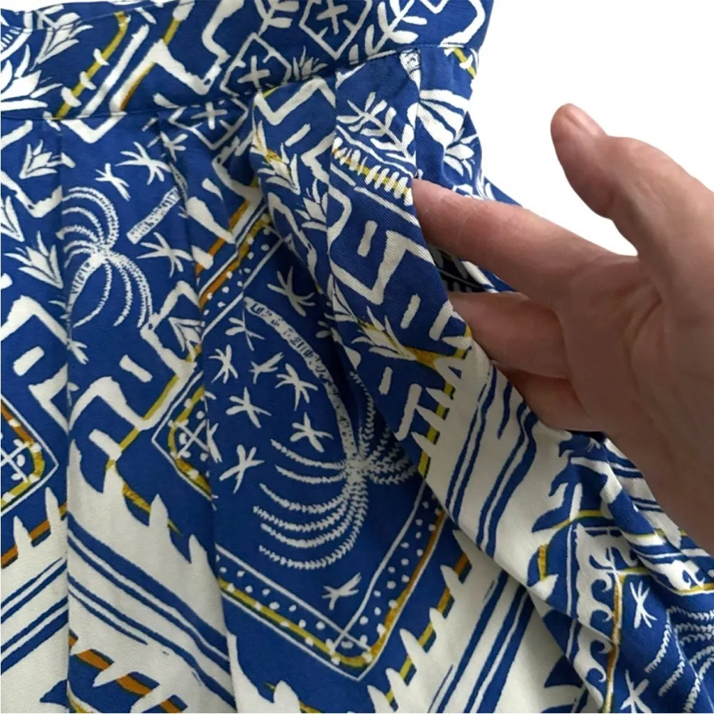 EUC Anthropologie Cory Lynn Calter Everly Blue Palm Tree Motif Size XS - Image 6