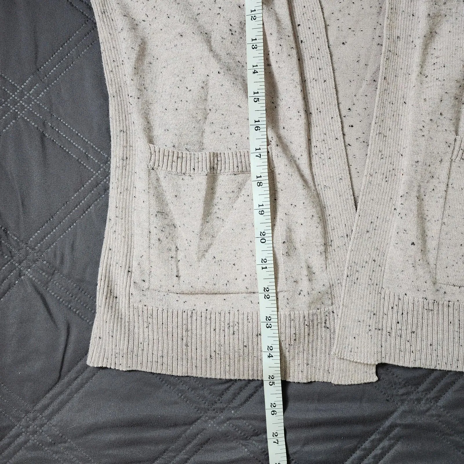 Verve Ami Textured Long Sleeve Ivory Speckled Cardigan Sweater Classic Preppy - Image 6
