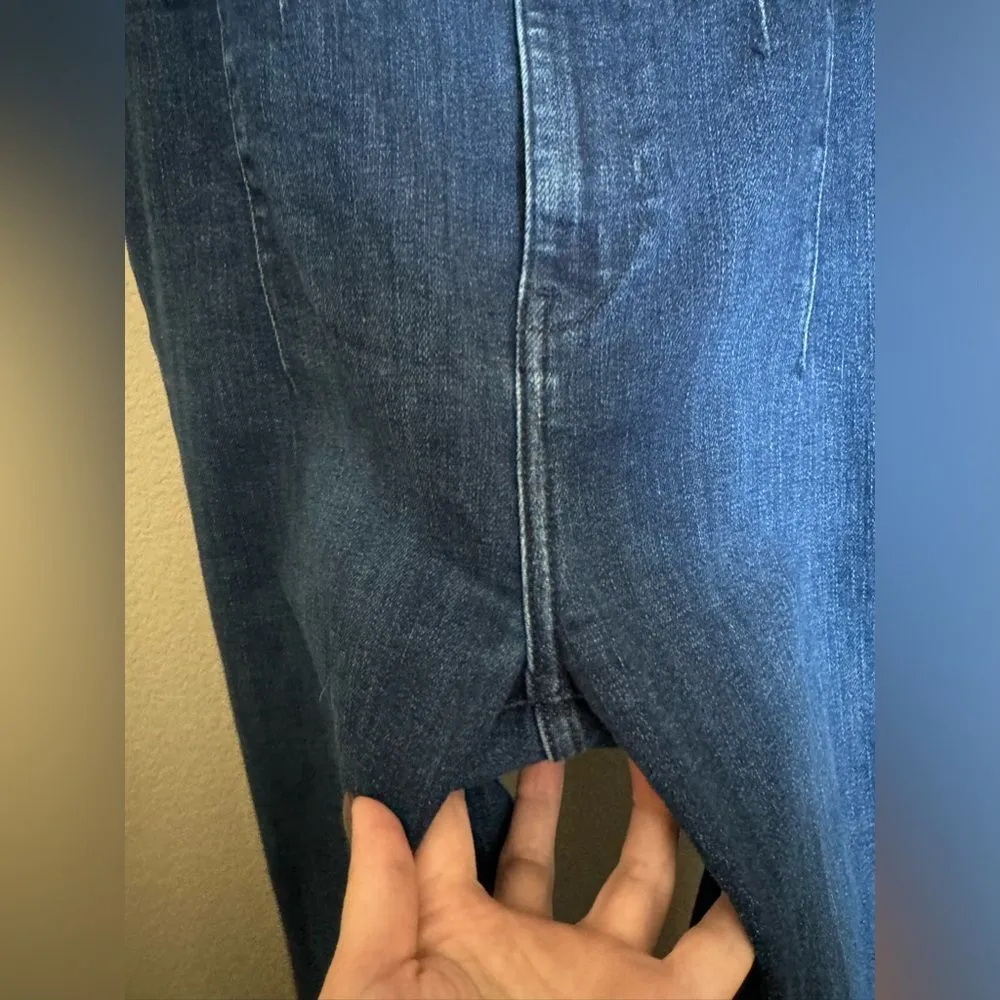 We The Free Jayde Jeans Dark Wash Stretch Denim‎ Hi Rise Pintucks Flare - Image 8