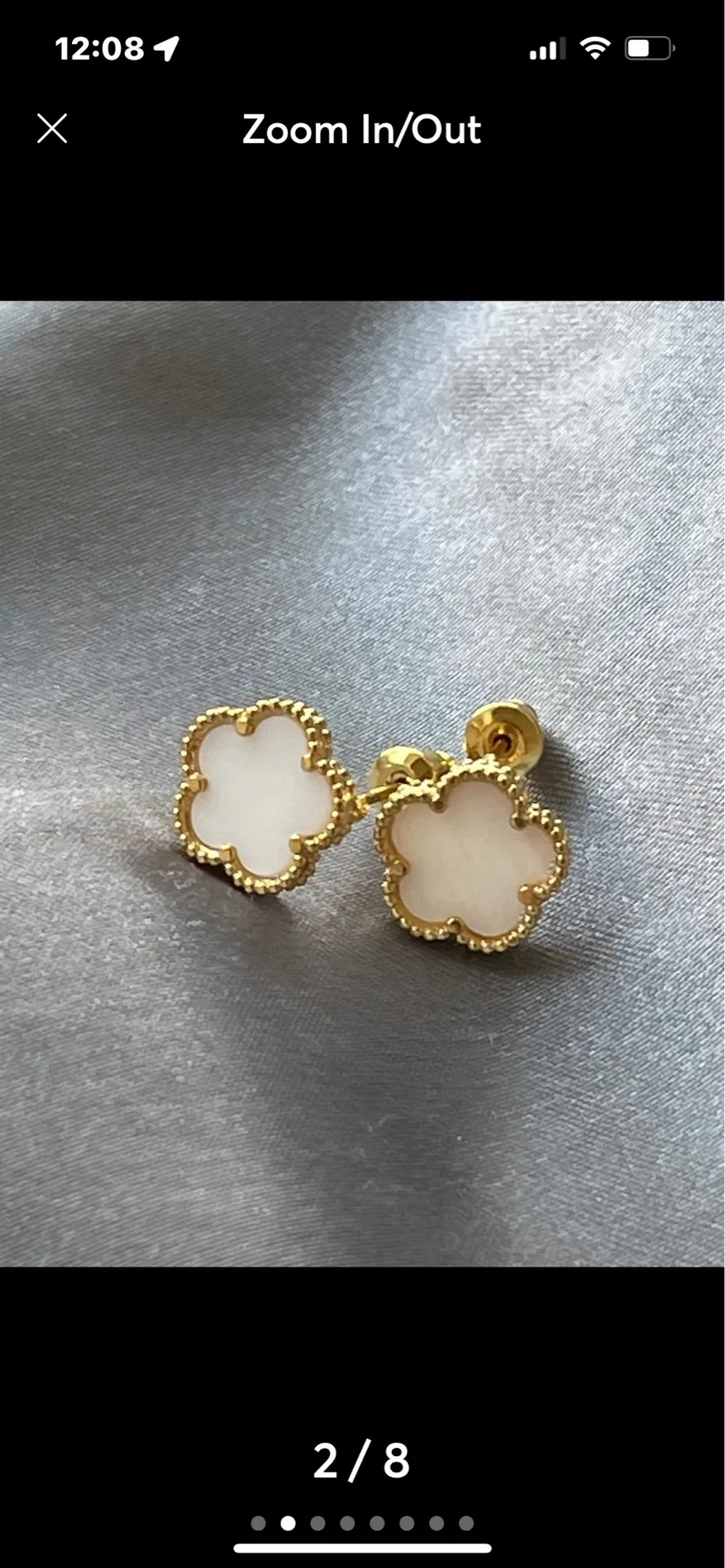 Anthropologie 18K Pearlized Clover Earrings  - Image 3