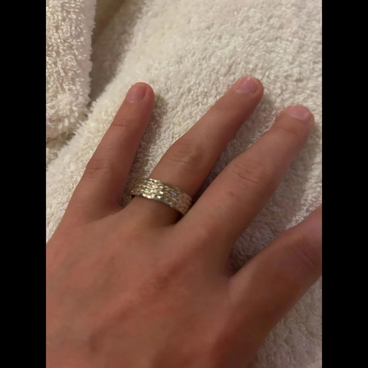 Vintage ring band sterling silver 925 beautiful unique size 10 - Image 4