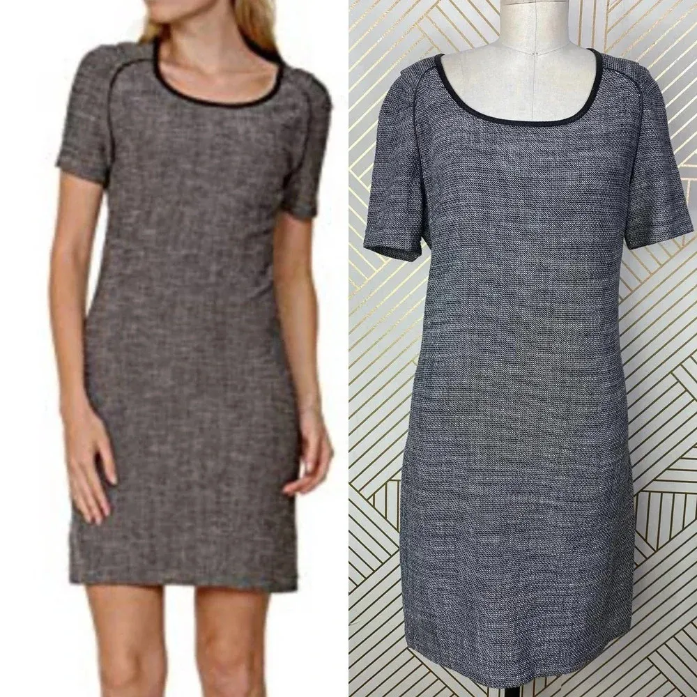 Maison Scotch Rendez Vous Tweed Shift‎ Dress Grey - Image 2