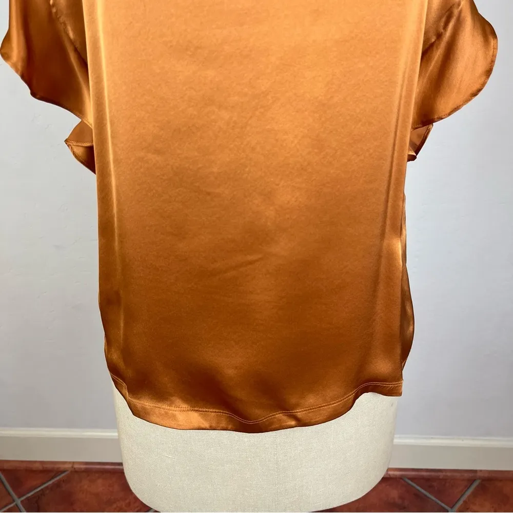 Maje Tola Ruffled-Sleeve Silk-Satin Top - Image 5