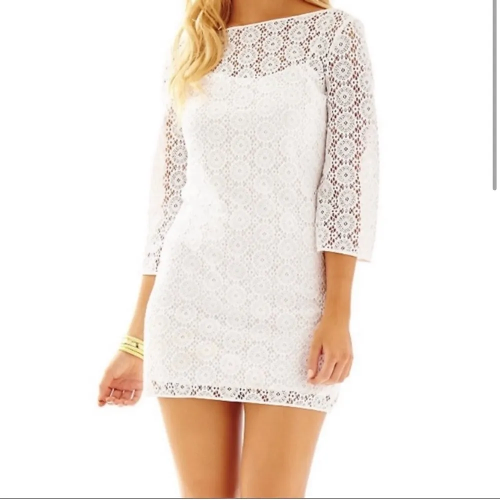 Lilly Pulitzer Topanga Crochet Knit Midi Dress White Beach Lace Bridal Resort - Image 3