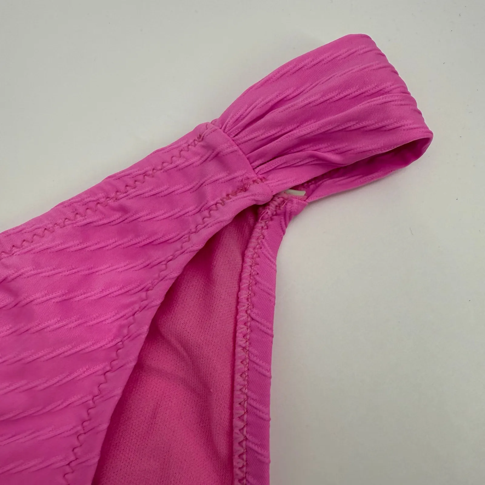 Jessica Simpson Bikini Bottom Size Large NWT Femme Pink Swim Pique Side Shirred - Image 9