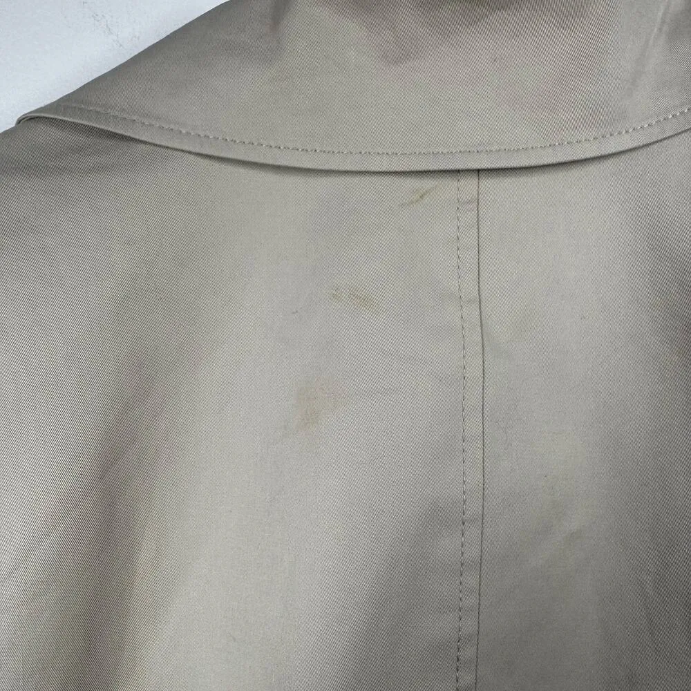 Theory Trench Coat Women L Tan Midi Long Sleeve Double Breast Minimal Career - Image 8