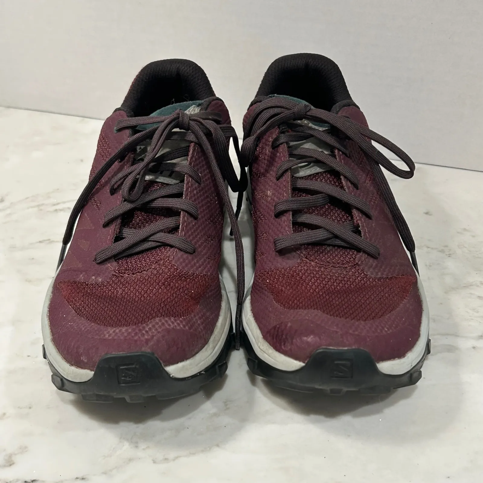 Salomon OUTline GTX Hiking Trail Running Shoes Womens Size 8 Burgundy Contragrip - Image 6