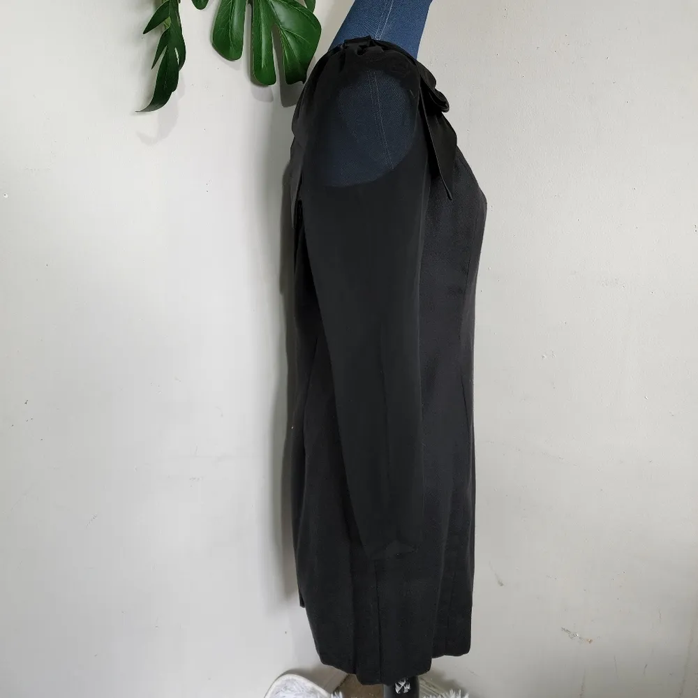 Vintage LA GLO Shouder Bow Sheer Sleeve Black Dress Size undefined - Image 5