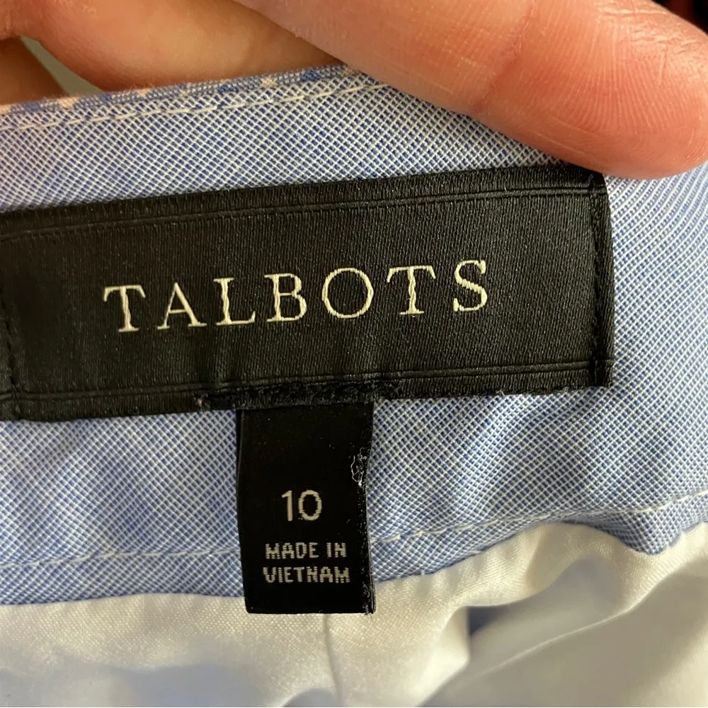 Talbots  | Blue & White Gingham Button Ankle Pants 10 - Image 5
