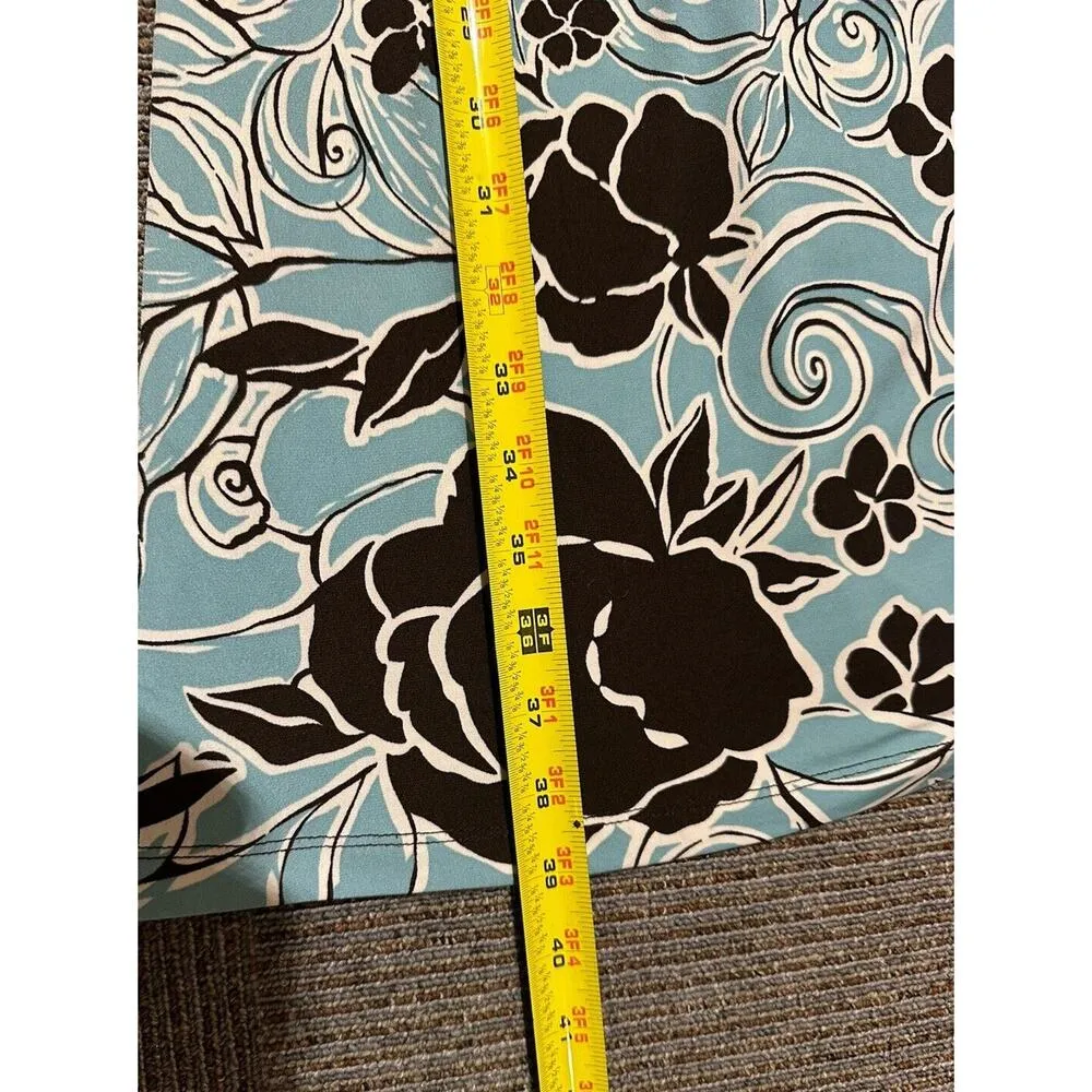 Y2K Dress Vintage Green/Blue/Brown Floral Tie Back V-neck Sz. Small Fairy Apt.9 - Image 6