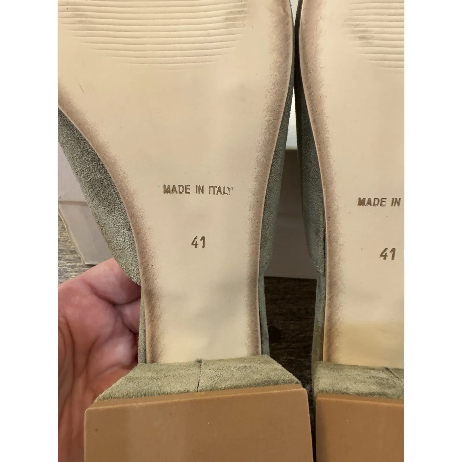 Cordani Pollie Shoes Slide Heeled Sandal Ivy Green Suede Size 41 US 10 - Image 8